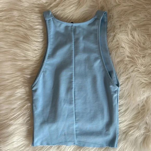 Zara blue tank top size small baby blue round neck tank - Picture 3 of 7